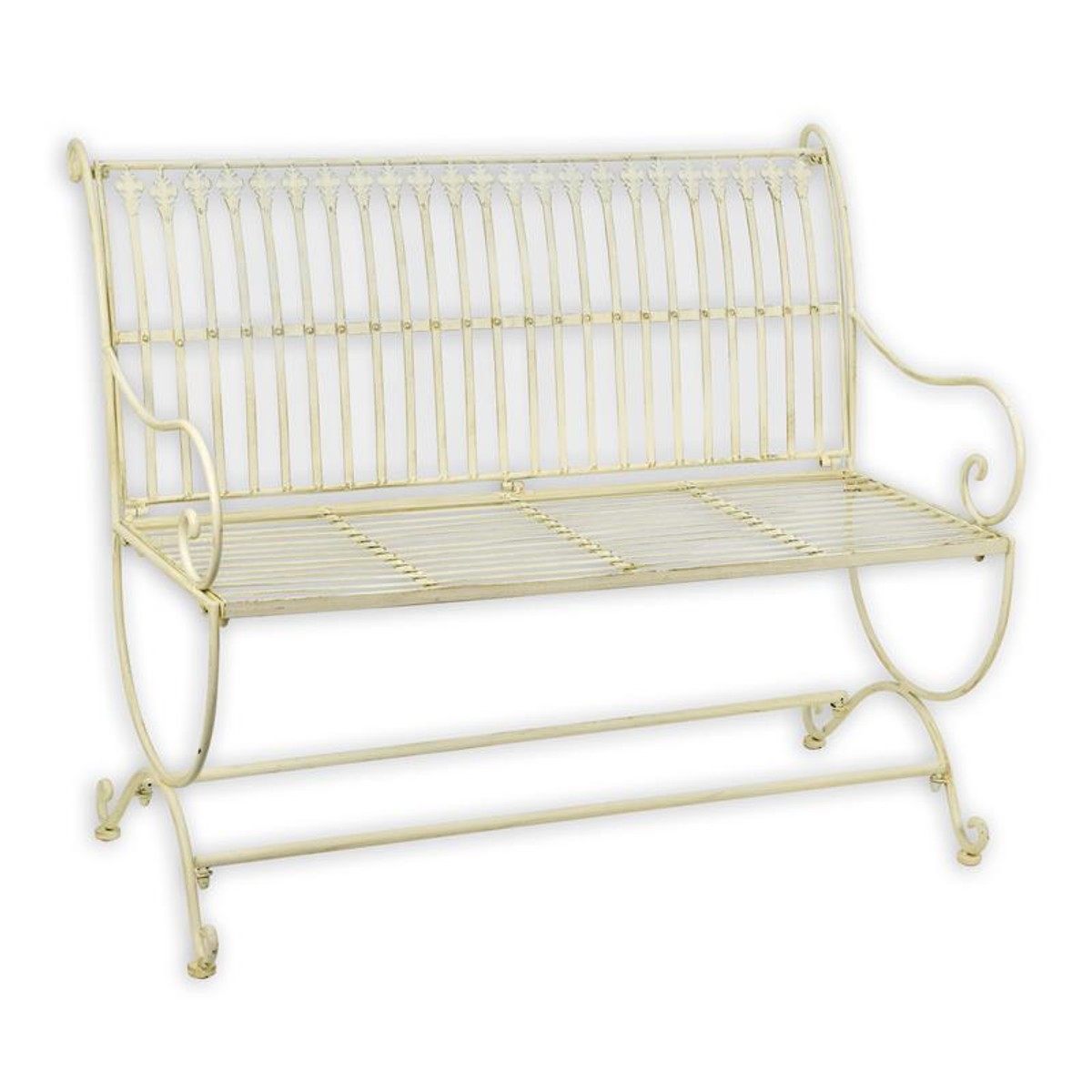 Casa Padrino Panchina da Giardino Art Nouveau Bianco 103,5 x 61 x H. 85,5 cm - Mobili da Giardino Art Nouveau - Panca in Ferro - Mobili da Balcone Casa Padrino Panchina da Giardino Art Nouveau Bianco 103,5 x 61 x H. 85,5 cm - Mobili da Giardino Art Nouveau - Panca in Ferro - Mobili da Balcone