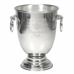 Casa Padrino Seau à Champagne de Luxe Argent 29 x 24 x H. 33 cm - Seau sur Pied avec Gravure