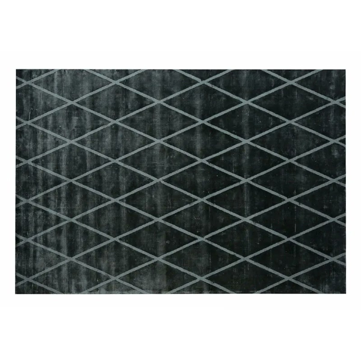 Handgewebter Teppich Schwarz mit hellgrauem Rautenmuster 200 x 280 cm Handgewebter Teppich Schwarz mit hellgrauem Rautenmuster 200 x 280 cm