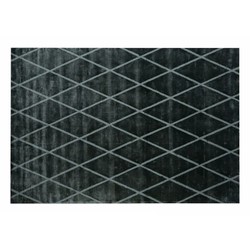 Handgewebter Teppich Schwarz mit hellgrauem Rautenmuster 200 x 280 cm Handgewebter Teppich Schwarz mit hellgrauem Rautenmuster 200 x 280 cm