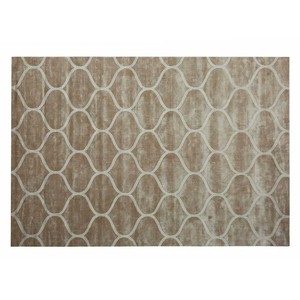 Handgewebter Teppich Beige mit cremefarbenem Wellenmuster 200 x 280 cm