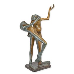 Casa Padrino Sculpture en Bronze de Luxe Couple de Grenouilles Dansantes Bronze / Vert 50 x 56,5 x H. 102 cm - Grande Figurine en Bronze - Figurine Décorative Casa Padrino Sculpture en Bronze de Luxe Couple de Grenouilles Dansantes Bronze / Vert 50 x 56,5 x H. 102 cm - Grande Figurine en Bronze - Figurine Décorative
