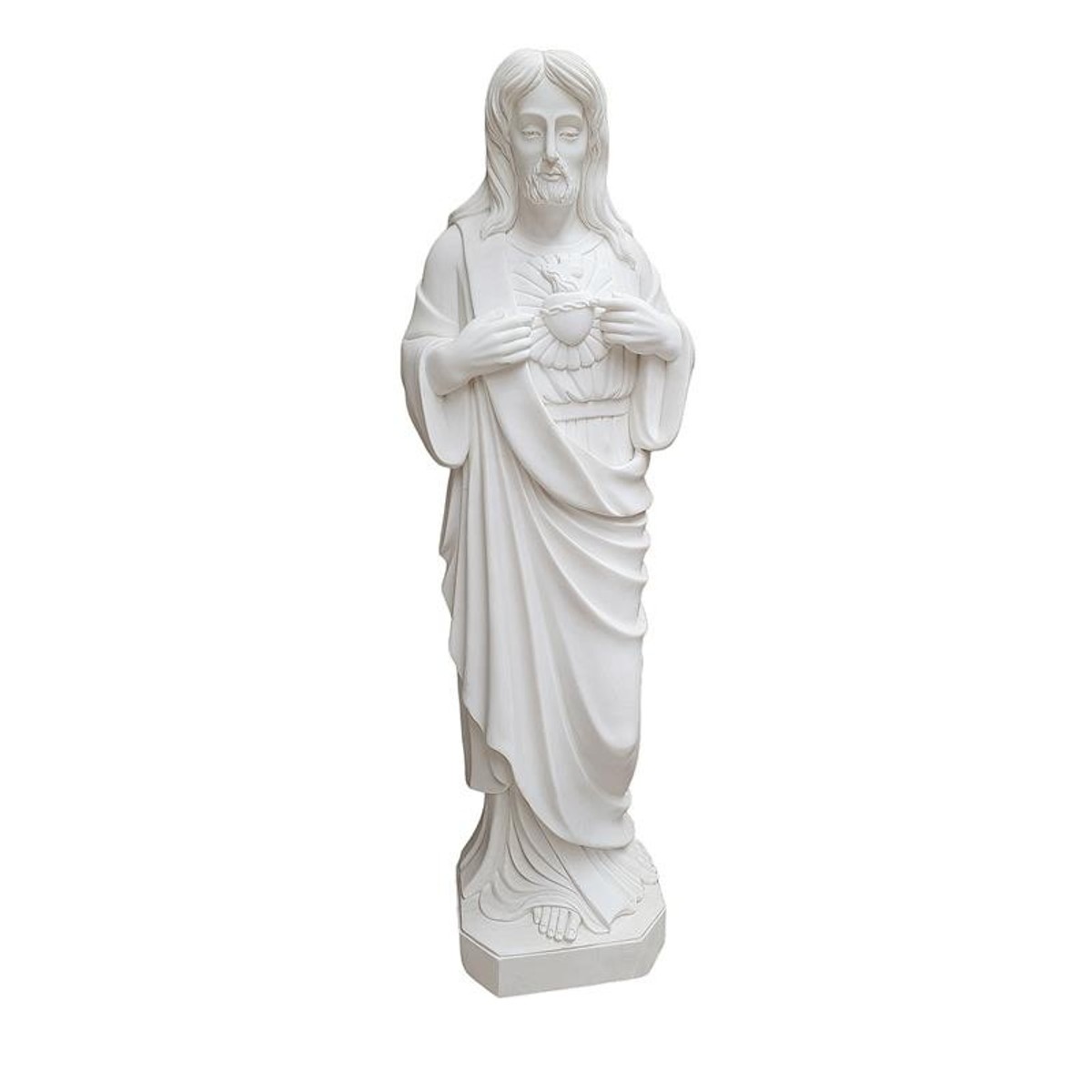 Casa Padrino Luxus Marmor Skulptur Christusfigur Weiß - Handgefertigte Marmorfigur - Große Deko Skulptur Casa Padrino Luxus Marmor Skulptur Christusfigur Weiß - Handgefertigte Marmorfigur - Große Deko Skulptur