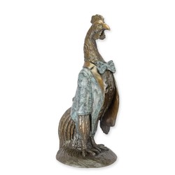 Casa Padrino Sculpture en Bronze de Luxe Coq en Costume Bronze / Vert 34,5 x 38 x H. 83,3 cm - Grande Figurine en Bronze - Figurine Décorative Casa Padrino Sculpture en Bronze de Luxe Coq en Costume Bronze / Vert 34,5 x 38 x H. 83,3 cm - Grande Figurine en Bronze - Figurine Décorative