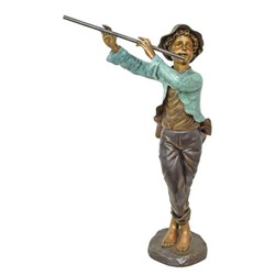 Casa Padrino Sculpture en Bronze de Luxe Joueur de Flûte Bronze / Turquoise 63 x H. 107 cm - Grande Figurine en Bronze - Figurine Décorative Casa Padrino Sculpture en Bronze de Luxe Joueur de Flûte Bronze / Turquoise 63 x H. 107 cm - Grande Figurine en Bronze - Figurine Décorative