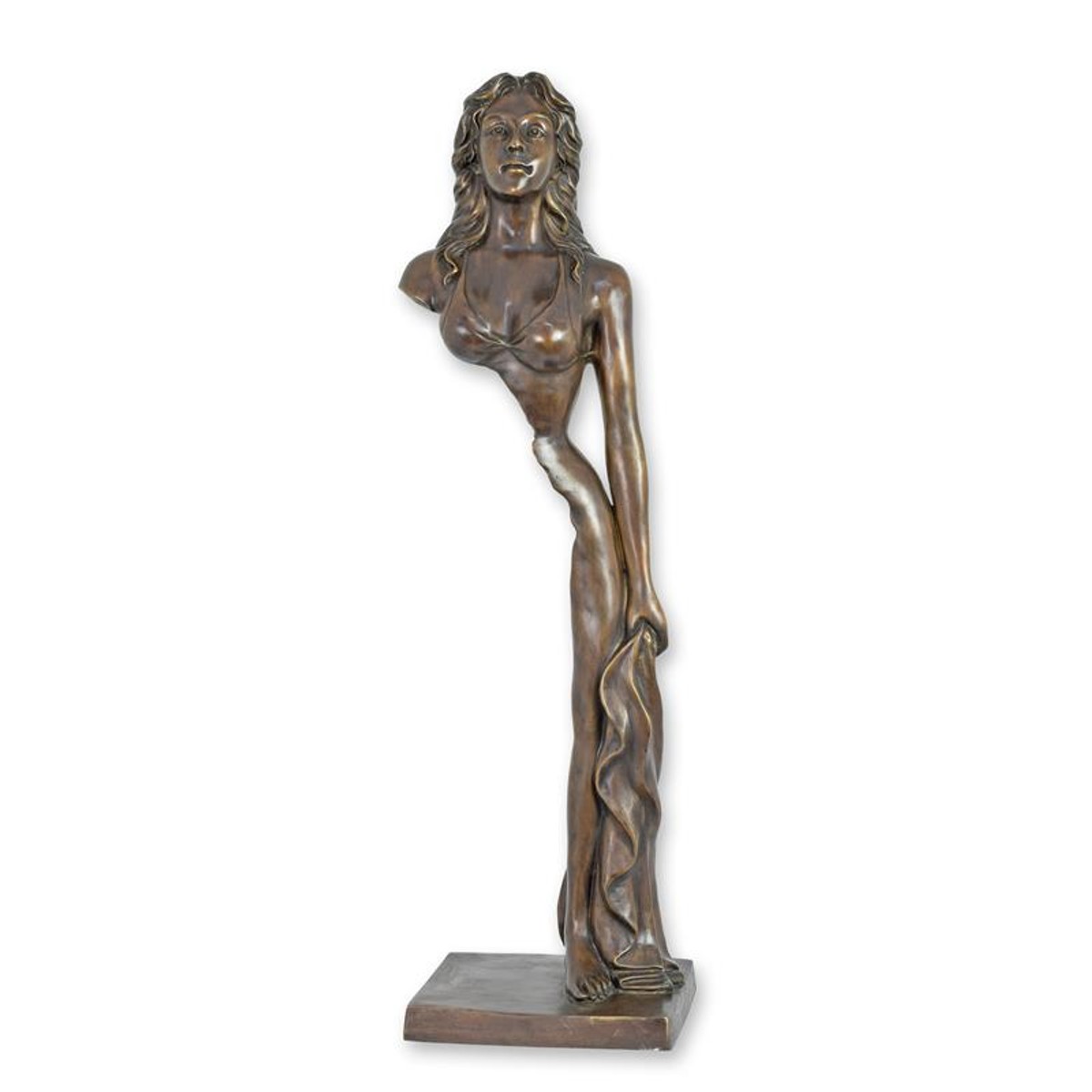 Casa Padrino Scultura in Bronzo di Lusso Figura Femminile Allungata Bronzo / Marrone 28 x 22,5 x H. 100,5 cm - Grande Figura in Bronzo - Figura Decorativa Moderna Casa Padrino Scultura in Bronzo di Lusso Figura Femminile Allungata Bronzo / Marrone 28 x 22,5 x H. 100,5 cm - Grande Figura in Bronzo - Figura Decorativa Moderna