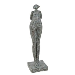 Casa Padrino Scultura in Bronzo di Lusso Donna in Piedi Verde / Bronzo 27,5 x 29 x H. 110 cm - Grande Figura in Bronzo - Figura Decorativa Moderna Casa Padrino Scultura in Bronzo di Lusso Donna in Piedi Verde / Bronzo 27,5 x 29 x H. 110 cm - Grande Figura in Bronzo - Figura Decorativa Moderna