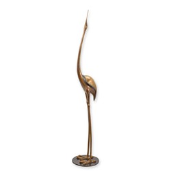 Casa Padrino Sculpture en Bronze de Luxe Grue Bronze / Or 31,5 x 31,5 x H. 172,5 cm - Grande Figurine en Bronze - Figurine Décorative Moderne Casa Padrino Sculpture en Bronze de Luxe Grue Bronze / Or 31,5 x 31,5 x H. 172,5 cm - Grande Figurine en Bronze - Figurine Décorative Moderne