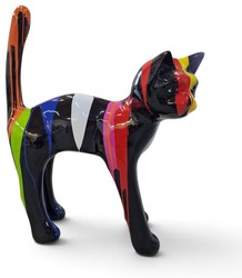 Casa Padrino Deko Figur Katze Schwarz / Mehrfarbig H. 110 cm - Wetterbeständige Deko Skulptur - Garten Deko - Deko Tierfigur Casa Padrino Deko Figur Katze Schwarz / Mehrfarbig H. 110 cm - Wetterbeständige Deko Skulptur - Garten Deko - Deko Tierfigur