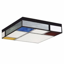 Quadratische Art Deco Tiffany LED Deckenleuchte
