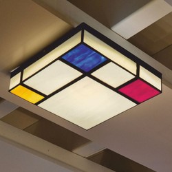 Quadratische Art Deco Tiffany LED Deckenleuchte