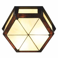 Art Deco Tiffany Deckenleuchte Beige Rotbraun