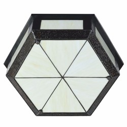 Art Deco Tiffany Deckenleuchte Beige Rotbraun