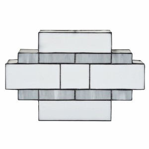 Casa Padrino Art Deco Tiffany Deckenleuchte Weiß / Schwarz 34 cm - Art Deco Tiffany Wandleuchte - Art Deco Leuchten - Tiffany Leuchten