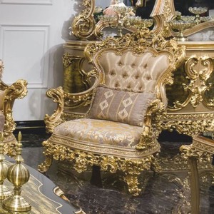 Casa Padrino poltrona barocco di lusso grigio / oro - Poltrona per soggiorno e hotel barocco - Magnifico mobile barocco Casa Padrino poltrona barocco di lusso grigio / oro - Poltrona per soggiorno e hotel barocco - Magnifico mobile barocco