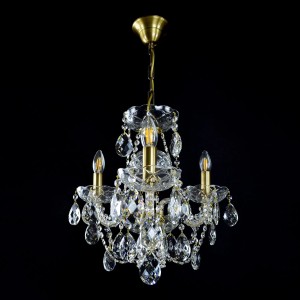Casa Padrino Lustre en cristal baroque de luxe Argent Ø 45 x H. 42 cm - Somptueux lustre en laiton avec cristal de Bohême - Meubles baroques - Noble & somptueux