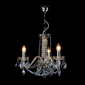 Casa Padrino Lustre en cristal baroque de luxe Argent Ø 43 x H. 40 cm - Somptueux lustre en laiton avec cristal de Bohême - Meubles baroques - Noble & somptueux