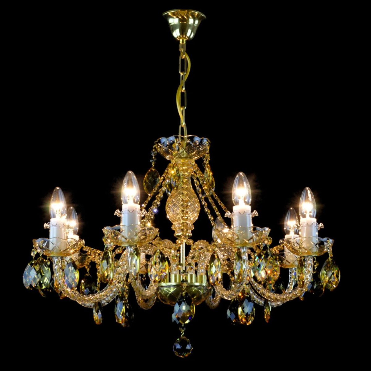 Casa Padrino Luxury Baroque Crystal Chandelier Gold Ø 65 x H. 50 cm - Magnificent Brass Chandelier with Bohemian Crystal Glass - Baroque Furniture - Noble & Magnificent Casa Padrino Luxury Baroque Crystal Chandelier Gold Ø 65 x H. 50 cm - Magnificent Brass Chandelier with Bohemian Crystal Glass - Baroque Furniture - Noble & Magnificent