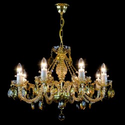 Casa Padrino Luxury Baroque Crystal Chandelier Gold Ø 65 x H. 50 cm - Magnificent Brass Chandelier with Bohemian Crystal Glass - Baroque Furniture - Noble & Magnificent Casa Padrino Luxury Baroque Crystal Chandelier Gold Ø 65 x H. 50 cm - Magnificent Brass Chandelier with Bohemian Crystal Glass - Baroque Furniture - Noble & Magnificent