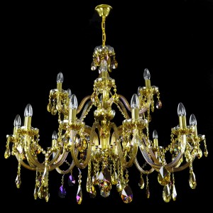 Casa Padrino Lustre en cristal baroque de luxe Or Ø 100 x H. 85 cm - Somptueux lustre en laiton avec cristal de Bohême - Meubles baroques - Noble & somptueux