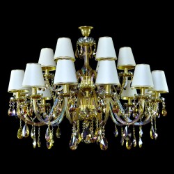 Casa Padrino Luxury Baroque Crystal Chandelier Gold Ø 100 x H. 85 cm - Magnificent Brass Chandelier with Bohemian Crystal Glass - Baroque Furniture - Noble & Magnificent Casa Padrino Luxury Baroque Crystal Chandelier Gold Ø 100 x H. 85 cm - Magnificent Brass Chandelier with Bohemian Crystal Glass - Baroque Furniture - Noble & Magnificent