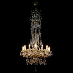 Casa Padrino Luxury Baroque Crystal Chandelier Gold Ø 72 x H. 170 cm - Magnificent Brass Chandelier with Bohemian Crystal Glass - Baroque Furniture - Noble & Magnificent Casa Padrino Luxury Baroque Crystal Chandelier Gold Ø 72 x H. 170 cm - Magnificent Brass Chandelier with Bohemian Crystal Glass - Baroque Furniture - Noble & Magnificent