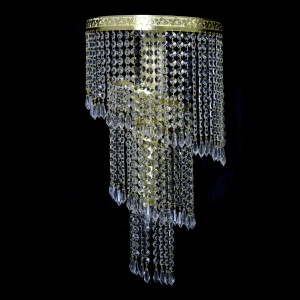Casa Padrino Luxury Baroque Crystal Wall Lamp Gold 30 x 16 x H. 60 cm - Magnificent Brass Wall Lamp with Bohemian Crystal Glass - Baroque Furniture - Noble & Magnificent Casa Padrino Luxury Baroque Crystal Wall Lamp Gold 30 x 16 x H. 60 cm - Magnificent Brass Wall Lamp with Bohemian Crystal Glass - Baroque Furniture - Noble & Magnificent