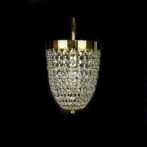 Casa Padrino Luxury Crystal Pendant Lamp Gold Ø 15 x H. 20 cm - Magnificent Brass Pendant Lamp with Bohemian Crystal Glass - Baroque Furniture - Noble & Magnificent