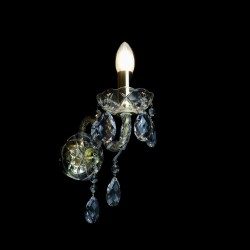Casa Padrino Lampada da tavolo in cristallo barocco di lusso Oro 10 x 20 x H. 25 cm - Sontuosa Lampada da tavolo in ottone con cristallo di Boemia - Mobili barocchi - Nobile e sontuoso