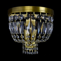 Casa Padrino Lámpara de araña de cristal barroco de lujo Plata Ø 25 x H. 15 cm - Suntuosa Lámpara de araña de latón con cristal de Bohemia - Muebles barrocos - Noble y suntuosa