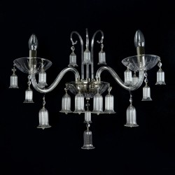 Casa Padrino Applique murale en cristal baroque de luxe Argent 38 x 20 x H. 25 cm - Somptueuse Applique murale en laiton avec cristal de Bohême - Meubles baroques - Noble & somptueux Casa Padrino Applique murale en cristal baroque de luxe Argent 38 x 20 x H. 25 cm - Somptueuse Applique murale en laiton avec cristal de Bohême - Meubles baroques - Noble & somptueux