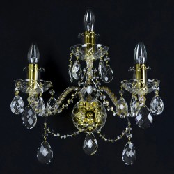 Casa Padrino Applique murale en cristal baroque de luxe Or 39 x 18 x H. 40 cm - Somptueuse Applique murale en laiton avec cristal de Bohême - Meubles baroques - Noble & somptueux Casa Padrino Applique murale en cristal baroque de luxe Or 39 x 18 x H. 40 cm - Somptueuse Applique murale en laiton avec cristal de Bohême - Meubles baroques - Noble & somptueux