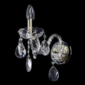 Casa Padrino Luxury Baroque Crystal Wall Lamp Silver 22 x 14 x H. 22 cm - Magnificent Brass Wall Lamp with Bohemian Crystal Glass - Baroque Furniture - Noble & Magnificent Casa Padrino Luxury Baroque Crystal Wall Lamp Silver 22 x 14 x H. 22 cm - Magnificent Brass Wall Lamp with Bohemian Crystal Glass - Baroque Furniture - Noble & Magnificent
