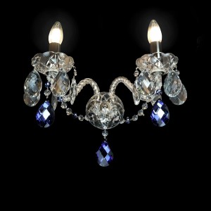 Casa Padrino Luxury Baroque Crystal Wall Lamp Silver 38 x 18 x H. 26 cm - Magnificent Brass Wall Lamp with Bohemian Crystal Glass - Baroque Furniture - Noble & Magnificent Casa Padrino Luxury Baroque Crystal Wall Lamp Silver 38 x 18 x H. 26 cm - Magnificent Brass Wall Lamp with Bohemian Crystal Glass - Baroque Furniture - Noble & Magnificent