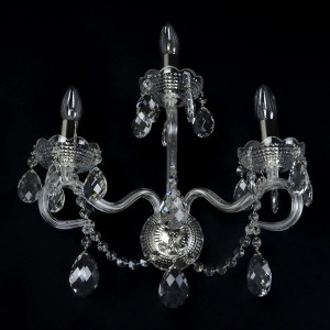 Casa Padrino Luxury Baroque Crystal Wall Lamp Silver 38 x 18 x H. 36 cm - Magnificent Brass Wall Lamp with Bohemian Crystal Glass - Baroque Furniture - Noble & Magnificent Casa Padrino Luxury Baroque Crystal Wall Lamp Silver 38 x 18 x H. 36 cm - Magnificent Brass Wall Lamp with Bohemian Crystal Glass - Baroque Furniture - Noble & Magnificent