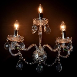Casa Padrino Lámpara de pared de cristal barroco de lujo Plata 38 x 18 x H. 36 cm - Suntuosa Lámpara de pared de latón con cristal de Bohemia - Muebles barrocos - Noble y suntuosa Casa Padrino Lámpara de pared de cristal barroco de lujo Plata 38 x 18 x H. 36 cm - Suntuosa Lámpara de pared de latón con cristal de Bohemia - Muebles barrocos - Noble y suntuosa