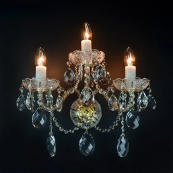 Casa Padrino Lampada da parete in cristallo barocco di lusso Oro 38 x 20 x H. 37 cm - Sontuosa Lampada da parete in ottone con cristallo di Boemia - Mobili barocchi - Nobile e sontuoso Casa Padrino Lampada da parete in cristallo barocco di lusso Oro 38 x 20 x H. 37 cm - Sontuosa Lampada da parete in ottone con cristallo di Boemia - Mobili barocchi - Nobile e sontuoso