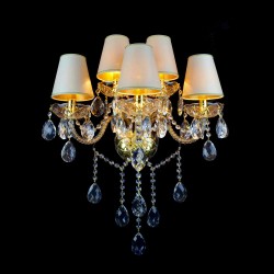 Casa Padrino Lampada da parete in cristallo barocco di lusso Oro 43 x 18 x H. 52 cm - Sontuosa Lampada da parete in ottone con cristallo di Boemia - Mobili barocchi - Nobile e sontuoso Casa Padrino Lampada da parete in cristallo barocco di lusso Oro 43 x 18 x H. 52 cm - Sontuosa Lampada da parete in ottone con cristallo di Boemia - Mobili barocchi - Nobile e sontuoso