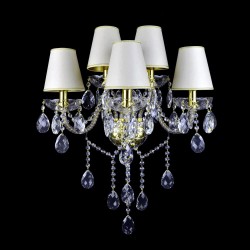 Casa Padrino Lampada da parete in cristallo barocco di lusso Oro 43 x 18 x H. 52 cm - Sontuosa Lampada da parete in ottone con cristallo di Boemia - Mobili barocchi - Nobile e sontuoso Casa Padrino Lampada da parete in cristallo barocco di lusso Oro 43 x 18 x H. 52 cm - Sontuosa Lampada da parete in ottone con cristallo di Boemia - Mobili barocchi - Nobile e sontuoso