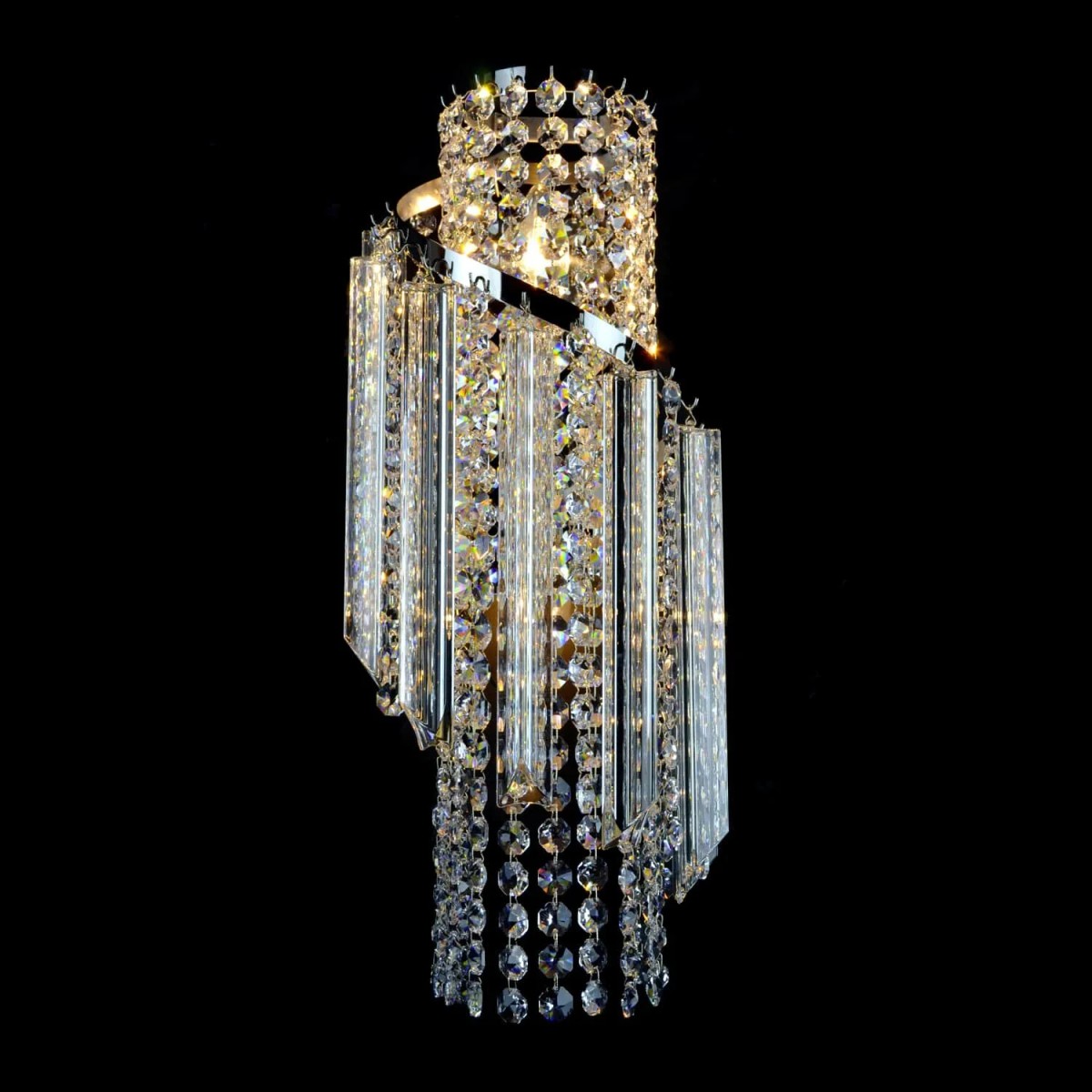 Casa Padrino Lampada da parete in cristallo barocco di lusso Argento 20 x 16 x H. 50 cm - Sontuosa Lampada da parete in ottone con cristallo di Boemia - Mobili barocchi - Nobile e sontuoso Casa Padrino Lampada da parete in cristallo barocco di lusso Argento 20 x 16 x H. 50 cm - Sontuosa Lampada da parete in ottone con cristallo di Boemia - Mobili barocchi - Nobile e sontuoso