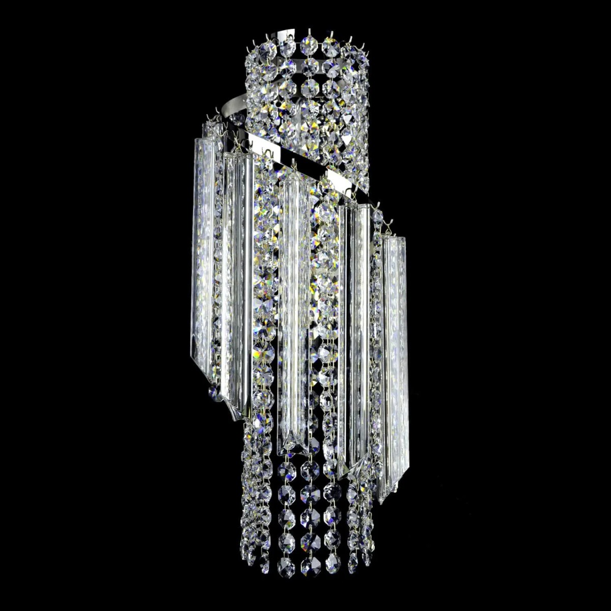 Casa Padrino Lampada da parete in cristallo barocco di lusso Argento 20 x 16 x H. 50 cm - Sontuosa Lampada da parete in ottone con cristallo di Boemia - Mobili barocchi - Nobile e sontuoso Casa Padrino Lampada da parete in cristallo barocco di lusso Argento 20 x 16 x H. 50 cm - Sontuosa Lampada da parete in ottone con cristallo di Boemia - Mobili barocchi - Nobile e sontuoso