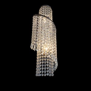 Casa Padrino Luxury Crystal Pendant Lamp Silver Ø 18 x H. 45 cm - Magnificent Brass Pendant Lamp with Bohemian Crystal Glass - Baroque Furniture - Noble & Magnificent