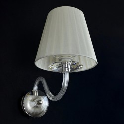 Casa Padrino Luxury Crystal Pendant Lamp Silver Ø 18 x H. 32 cm - Magnificent Brass Pendant Lamp with Bohemian Crystal Glass - Baroque Furniture - Noble & Magnificent