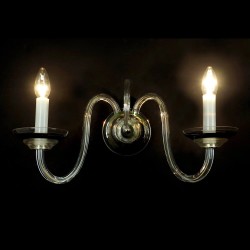 Casa Padrino Luxus Barock Kristall Wandleuchte Silber 36 x 17 x H. 20 cm - Prunkvolle Messing Wandleuchte mit böhmischem Kristallglas - Barock Möbel - Edel & Prunkvoll Casa Padrino Luxus Barock Kristall Wandleuchte Silber 36 x 17 x H. 20 cm - Prunkvolle Messing Wandleuchte mit böhmischem Kristallglas - Barock Möbel - Edel & Prunkvoll