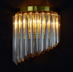 Casa Padrino Luxus Barock Kristall Wandleuchte Gold 25 x 10 x H. 32 cm - Prunkvolle Messing Wandleuchte mit böhmischem Kristallglas - Barock Möbel - Edel & Prunkvoll Casa Padrino Luxus Barock Kristall Wandleuchte Gold 25 x 10 x H. 32 cm - Prunkvolle Messing Wandleuchte mit böhmischem Kristallglas - Barock Möbel - Edel & Prunkvoll