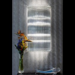 Casa Padrino Luxus Barock Kristall Wandleuchte Silber 60 x 18 x H. 120 cm - Prunkvolle Messing Wandleuchte mit böhmischem Kristallglas - Barock Möbel - Edel & Prunkvoll
