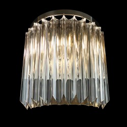 Casa Padrino Lampada da parete in cristallo barocco di lusso Argento 25 x 12.5 x H. 31 cm - Sontuosa Lampada da parete in ottone con cristallo di Boemia - Mobili barocchi - Nobile e sontuoso
