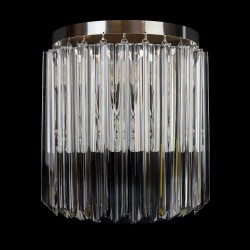 Casa Padrino Lampada da parete in cristallo barocco di lusso Argento 25 x 12.5 x H. 31 cm - Sontuosa Lampada da parete in ottone con cristallo di Boemia - Mobili barocchi - Nobile e sontuoso