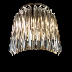 Casa Padrino Lampada da parete in cristallo barocco di lusso Argento 25 x 12.5 x H. 31 cm - Sontuosa Lampada da parete in ottone con cristallo di Boemia - Mobili barocchi - Nobile e sontuoso