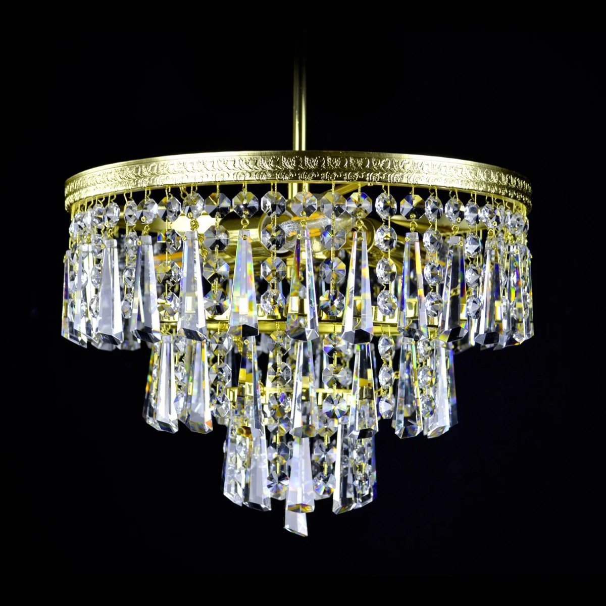 Casa Padrino Luxus Barock Kristall Kronleuchter Gold Ø 30 x H. 25 cm - Prunkvolle Messing Kronleuchter mit böhmischem Kristallglas - Barock Möbel - Edel & Prunkvoll Casa Padrino Luxus Barock Kristall Kronleuchter Gold Ø 30 x H. 25 cm - Prunkvolle Messing Kronleuchter mit böhmischem Kristallglas - Barock Möbel - Edel & Prunkvoll